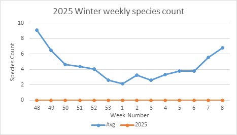 Count of species per week